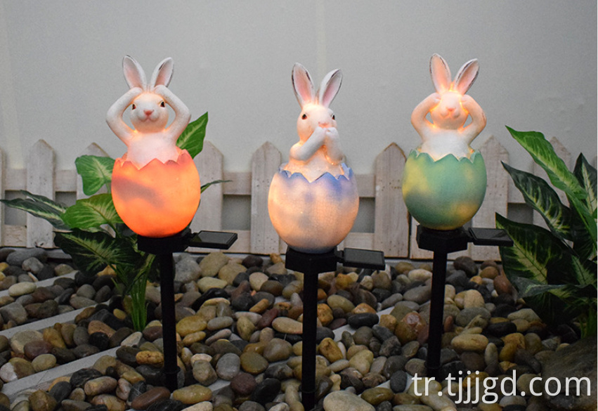 Resin Lamp Rabbit Shaped Outdoor